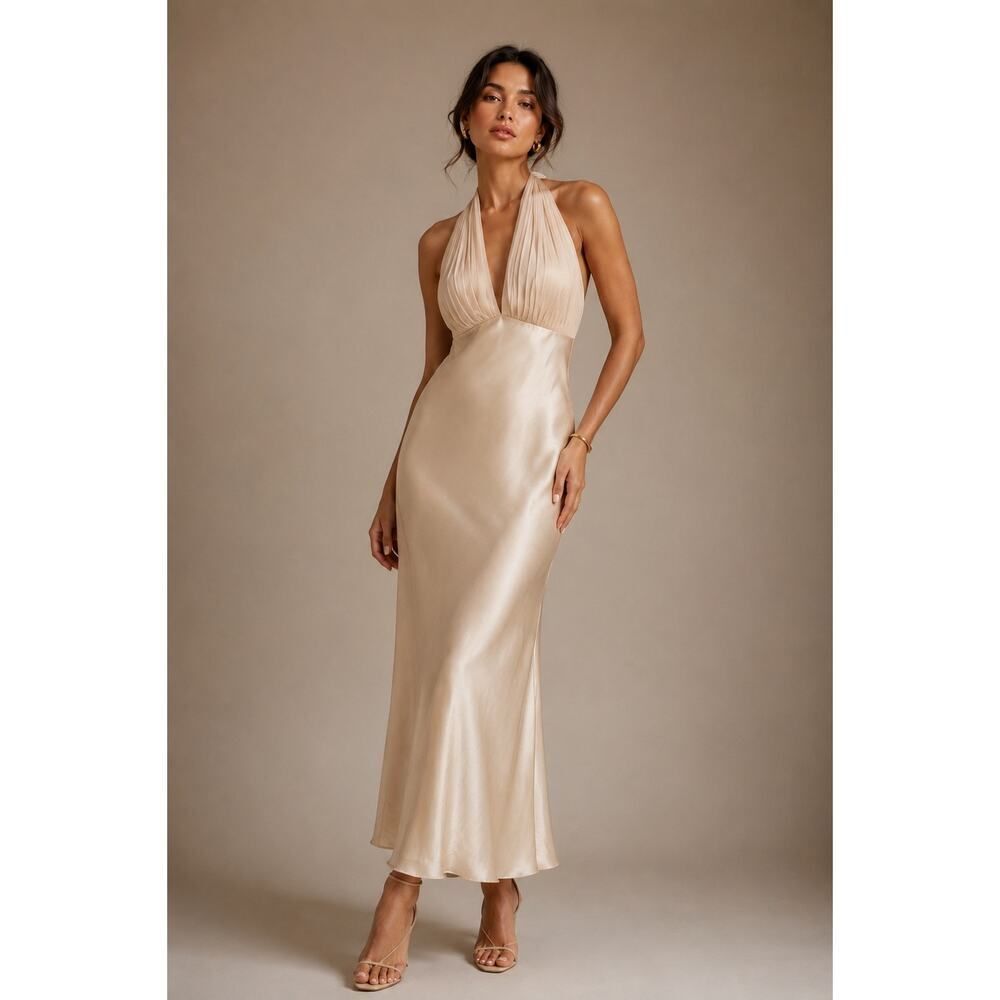 Nwt Reformation Wyn Silk Dress In Prosecco US12